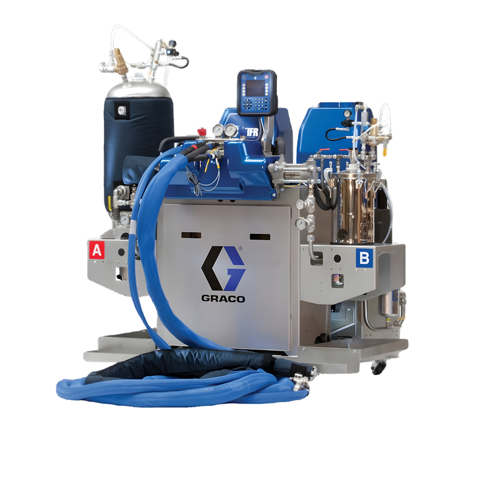 HFR proportioner with fixed hydraulic ratio for dosing of bicomponents